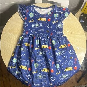Amazon Kids Blue Educational Print Dress